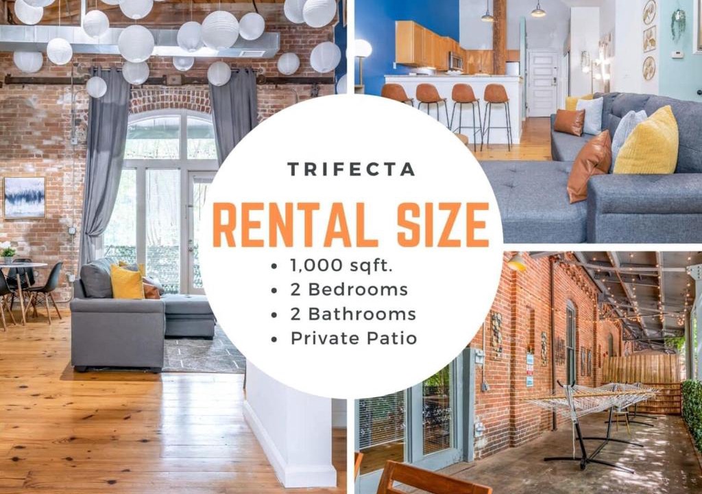 Downtown Apartment | 100 Year-Old Historic Brick 2BR Loft & Large Patio & Hammocks & High Ceiling