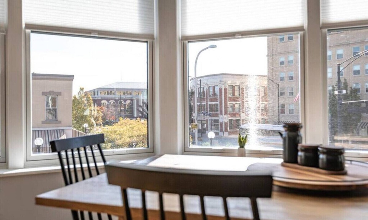 Champaign Apartment | Beautiful corner view loft in downtown Champaign.