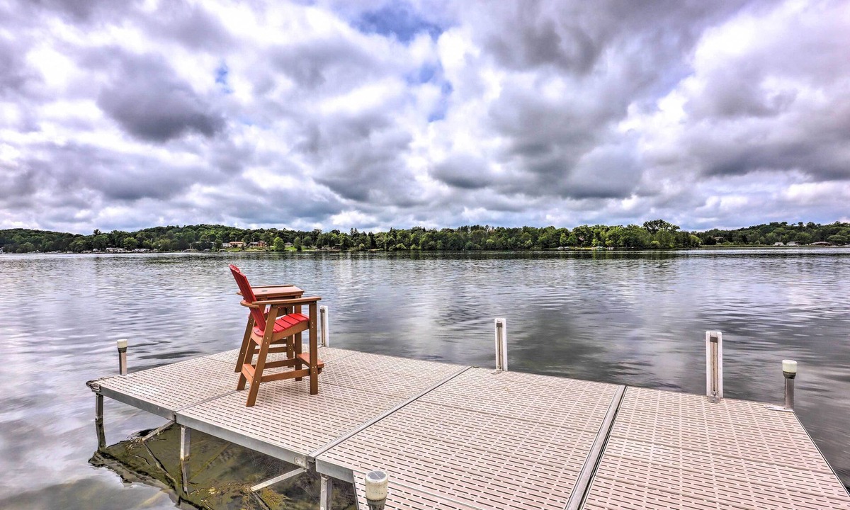 Campbellsport House | Cascade Lakefront Home: Boat Dock, Fire Pit!