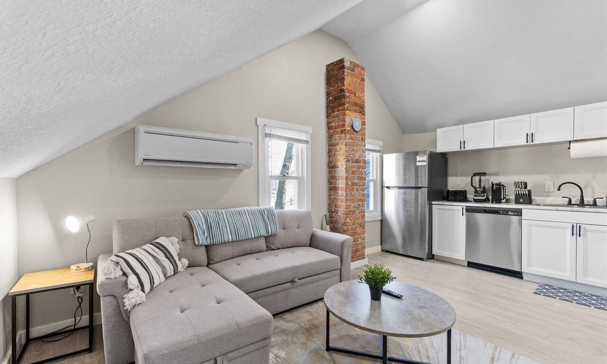 West Central Apartment | Character-Filled Downtown Apartment | Brick & Wood Details