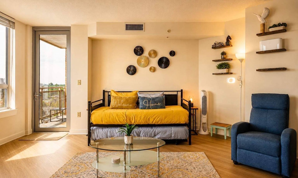 Downtown Apartment | Downtown Silver Spring Walkable Metro Skyline Balcony Corner Suite | Luxe Pad