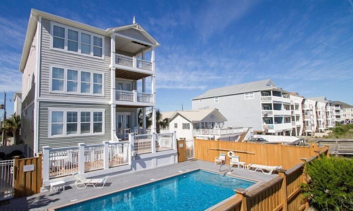 North Carolina Coast House | Gone Coastal OF Duplex with Salt Water Pool-Watch Fireworks from the Deck!