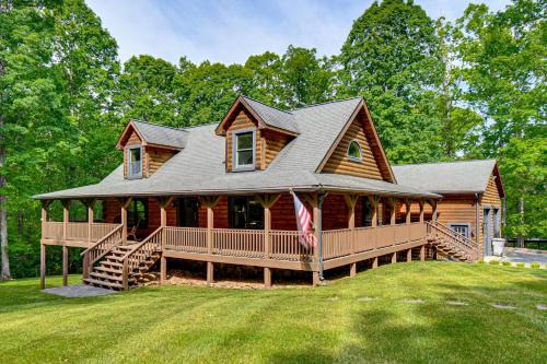 Moneta House | Hot Tub & Patio: Bedford Log Cabin on 10 Acres!