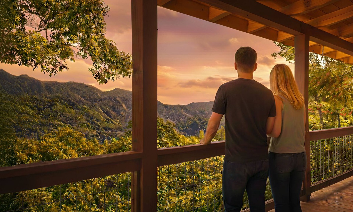 Cranberry Falls Cabin | Hot tub, theater room w/100" tv, views, firepit, 3 king beds, porch perfection!