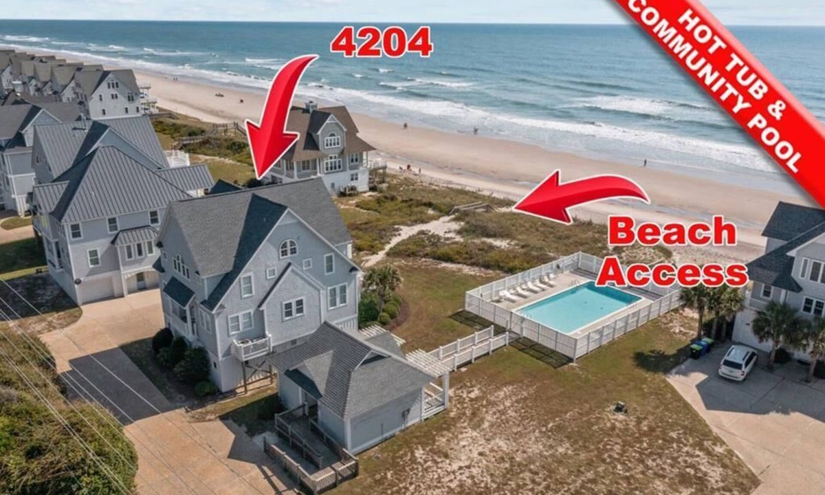 North Topsail Beach House | Island Drive 4204 - 4BR 4.5BA Oceanfront House on North Topsail Beach