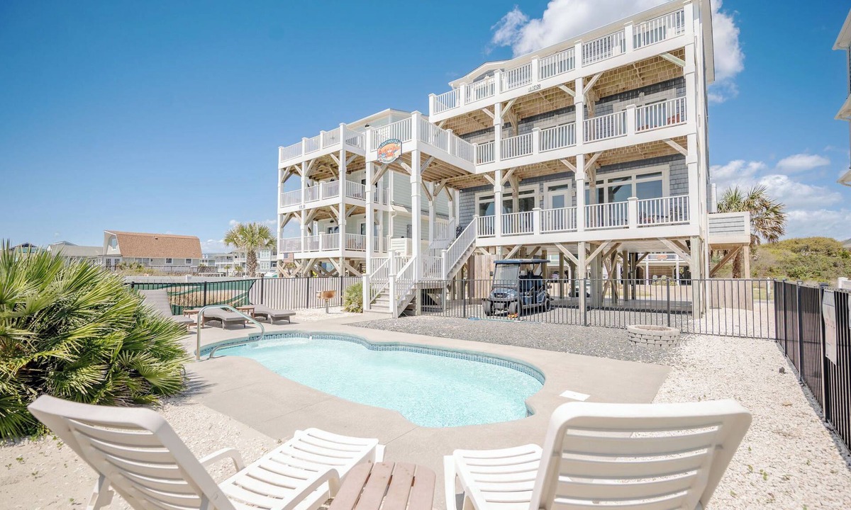 Yaupon Beach House | Lighthouse: Oceanfront with Pool and Elevator Near Fishing Pier