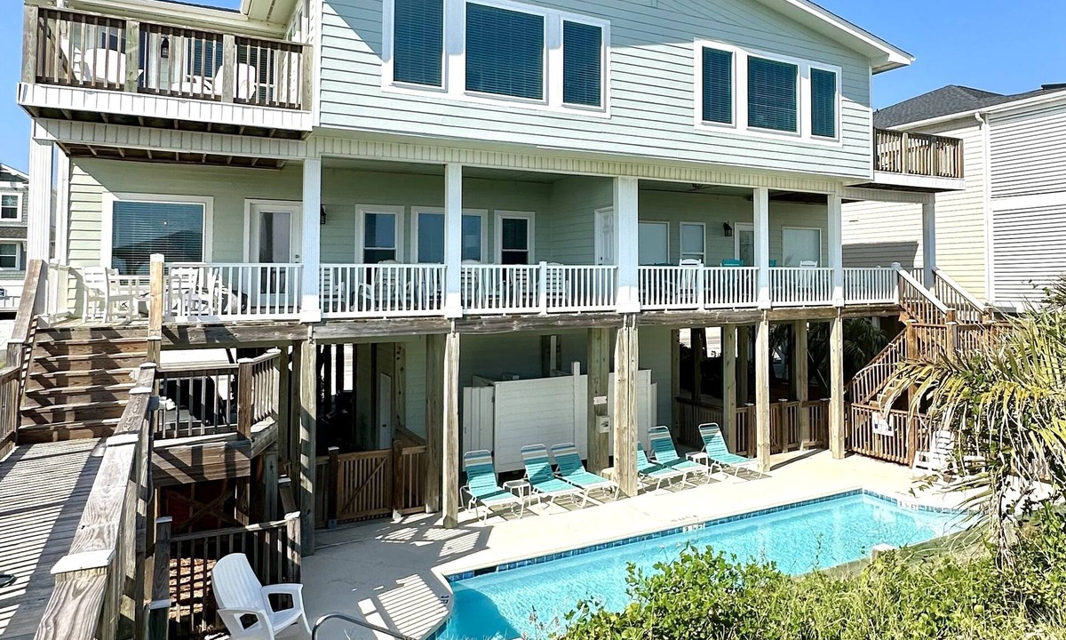 Ocean Isle Beach House | OCEAN FRONT with POOL, Great LOCATION near pier, 5 bed & 5 bath