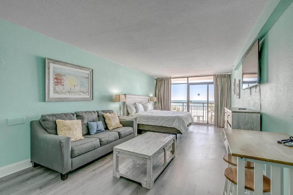Myrtle Beach House | Oceanfront Studio King Bed SMART TV Direct Ocean Views
