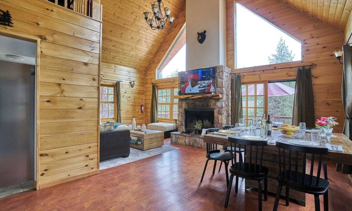 Whispering Forest Cabin | Peaceful Rustic Escape, Cool Deck with Firepit Table - No Better Escape than Our Private Lot - 3BR w/Game Loft, Pac Man tabletop games console!