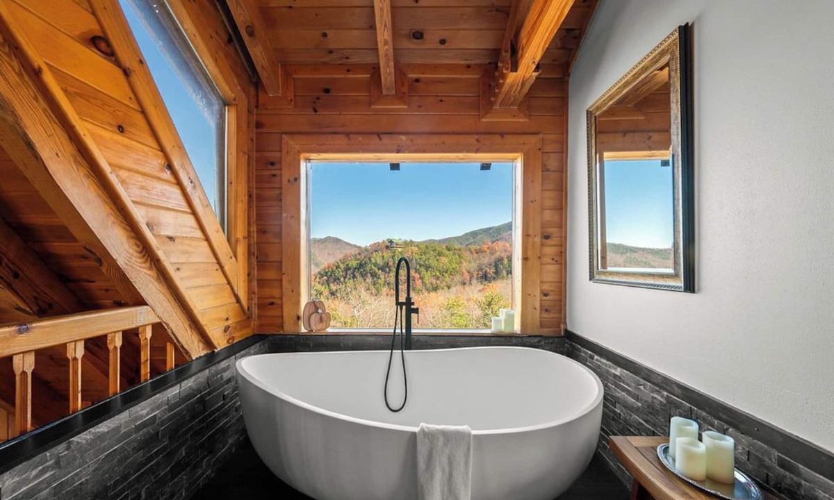 Smoky Mountains Cabin | Secluded Wood Fireplace View Hot Tub Early CheckIn