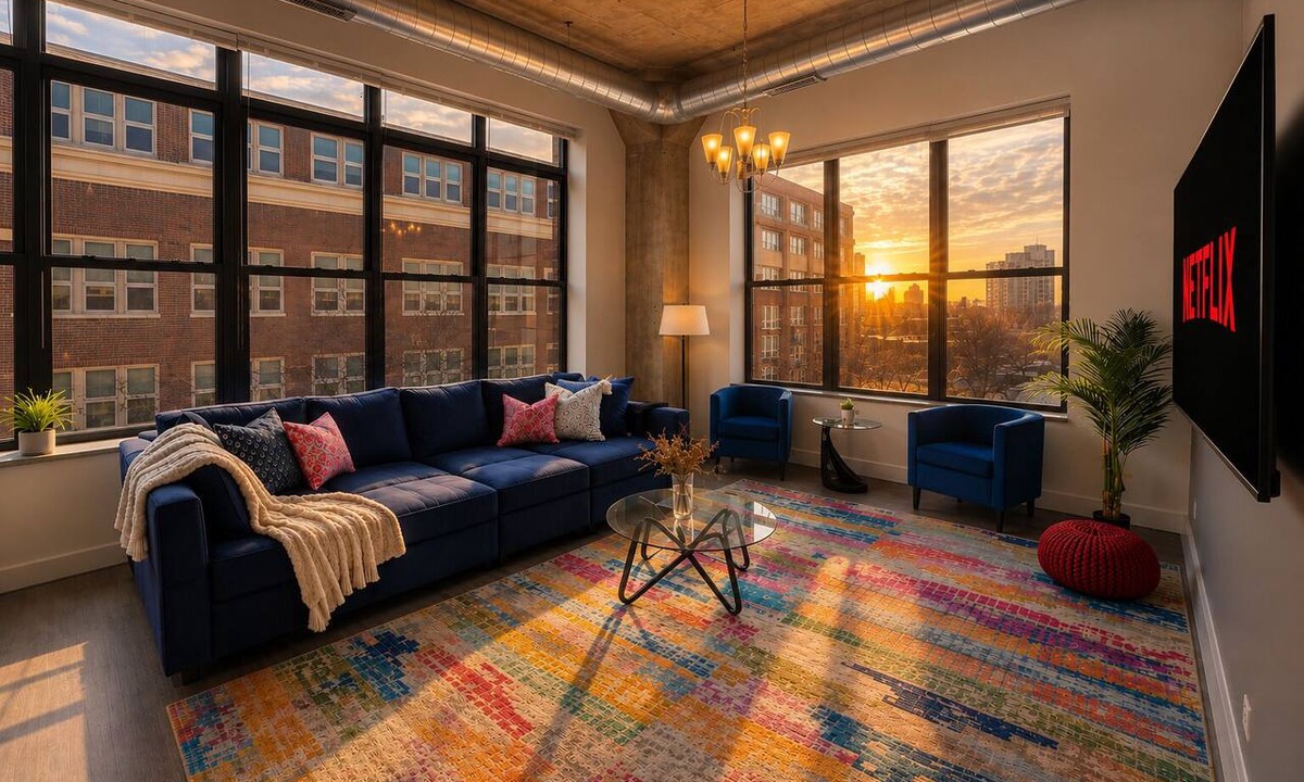 Near South Side Hotel | Spacious 3BR Suite with Skyline Views Near McCormick
