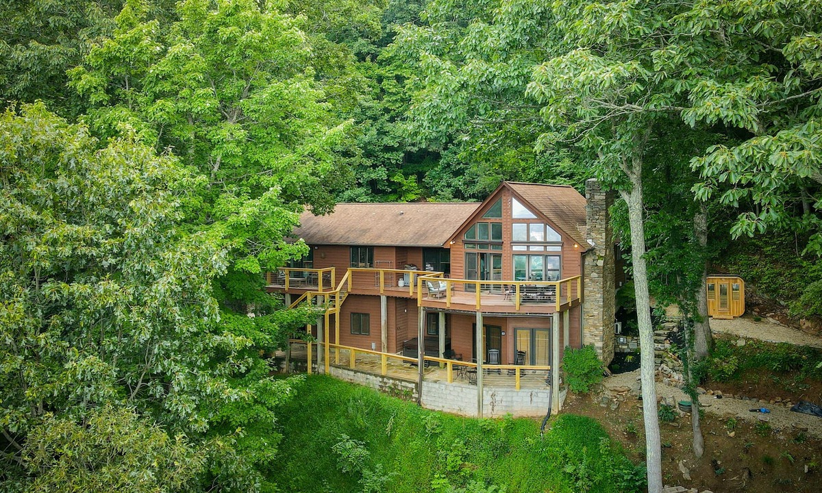 Skyland House | Views & Brews | Mountain and Lake Views in Asheville with Hot Tub and Sauna