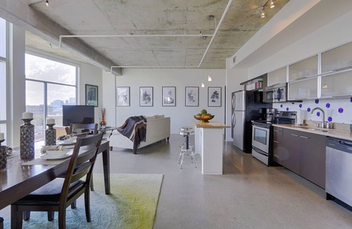 East Nashville Condo | 2-Story Loft with Views | Rooftop Deck | Parking