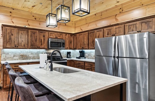 Black Bear Falls Cabin | Bear Moon Rising: Indoor Pool, Theater Room, 2 Hot Tubs, Game Room | Sleeps 24