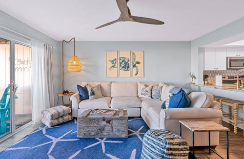 Surf City Condo | Beautifully decorated condo with view of the pool and ocean in perfect location.