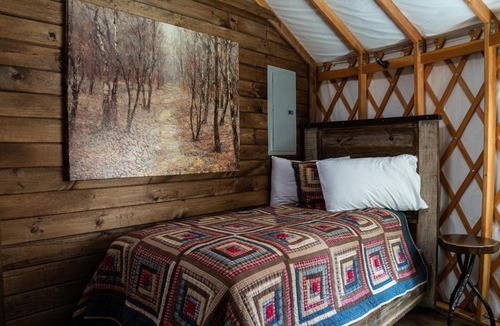 Topton Villa | Creekside Cove Luxury Yurt w Hot Tub in Nantahala