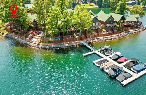 Six Mile Ski Chalet | LAKE KEOWEE WATERFRONT! ONLY 15 feet from Shore. Price includes BOAT SLIP