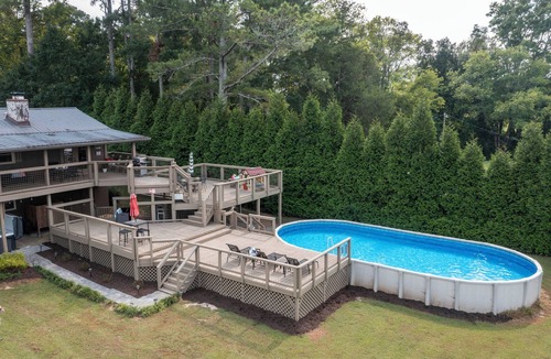 Decatur House | Lakefront Oasis:Big Back Porch, Private Pool & Hot Tub! All on Lake Chickamauga