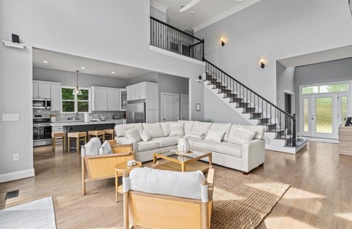 Mooresville House | Luxury Lake Norman Retreat w/Hot Tub, Gameroom, Firepit, Dock