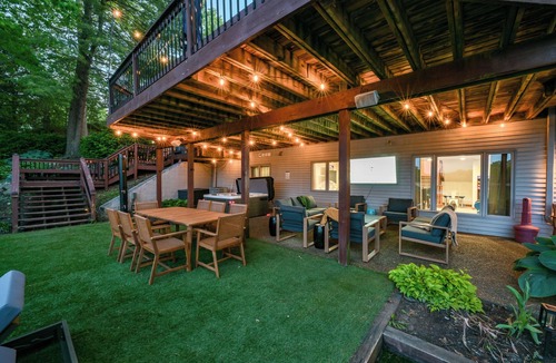 Pimento House | Luxury Lakefront Retreat w/Indoor Pool, Arcade, Outdoor TV, Hot Tub + Kayaks
