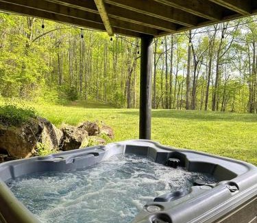 Sylva House | Luxury Log Cabin with Movie Room & Firepit near Sylva, North Carolina