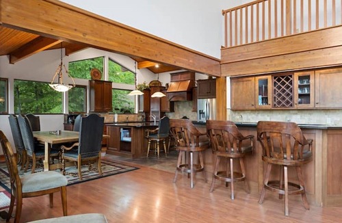 Clyde House | Misty Mountain Retreat | Secluded Mountain Views, Outdoor Fireplace + Game Room