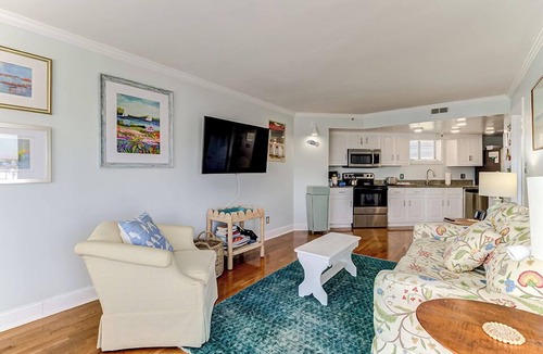 Wrightsville Beach Condo | Ocean Views, Balcony, Pool, STEPS to Beach Restaurants Shops