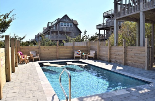 Salvo House | Oceanfront! Heated Pool! Wood Floors! Game Room!