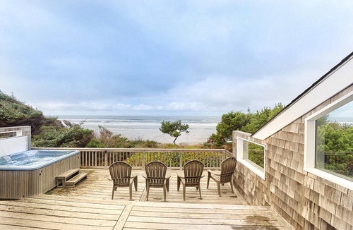 South Beach House | Oceanfront Home with Private Hot Tub, Ocean Views, Fireplace & Beach Access Path
