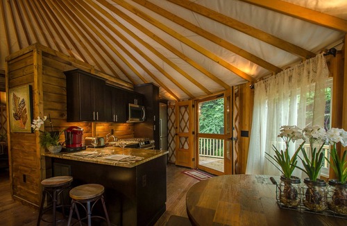 Topton House | Otter Creek Yurt - Creekside Glamping w/Private Hot Tub