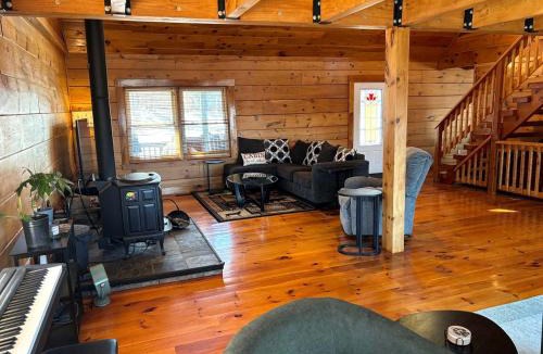 Rileyville House | Peaceful Log Cabin on Private Acres with Creek & Pond in Rileyville, Virginia