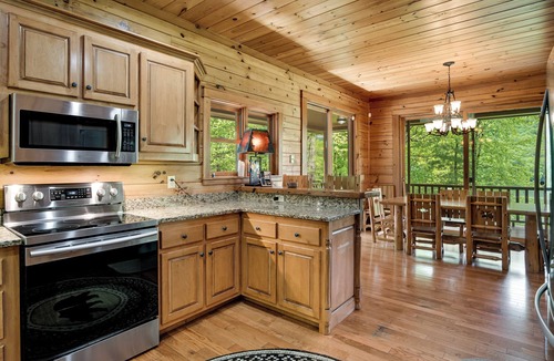 Topton Cabin | PRIVATE COVE FOR SWIMMING! LAKEFRONT WITH DOCK, MOUNTAIN/LAKE VIEWS, FIRE PIT.