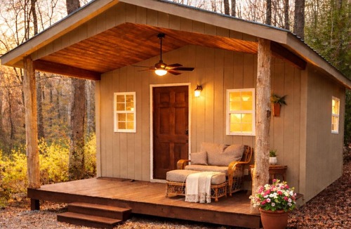 Jamestown House | Private romantic Tiny Home King bed Jamestown