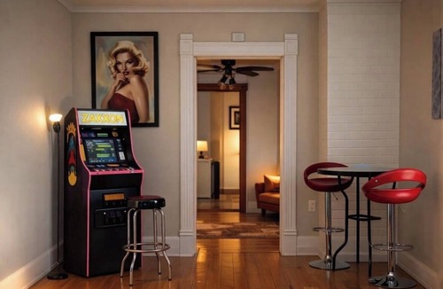 Moline Apartment | Retro & Modern Downtown w/Deck, Fire Pit, Pac Man