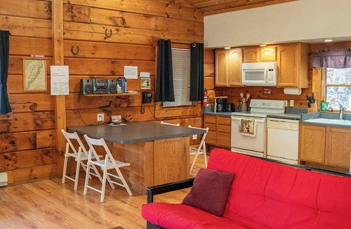 Stanley Cabin | Secluded log cabin, fireplace, wi-fi, hot tub on deck! Secluded on 6 acres