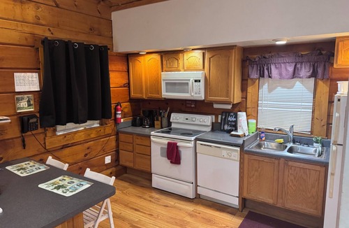 Stanley Cabin | Secluded log cabin, fireplace, wi-fi, hot tub on deck! Secluded on 6 acres