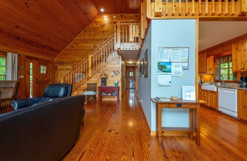 Old Fort Cabin | Secluded Log Cabin on Wildlife Preserve | Mt. Mitchell Views, Game Loft & 3 Decks