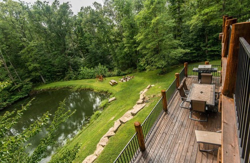 Gnaw Bone Cabin | Secluded Log Cabin w/Pond, Hot Tub & Game Room 3BR, 3.5BA