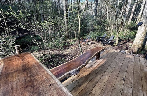 Zirconia Cabin | Secluded Off-Grid Cabin Retreat with Fire Pit & Sauna in Zirconia, North Carolina