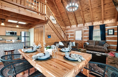 Smoky Mountains Cabin | Secluded Wood Fireplace View Hot Tub Early CheckIn