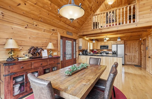 Todd Cabin | Serene Creek Cabin w/Fire Pit, Air Hockey, Pool, Yard, Pet Friendly near Todd!