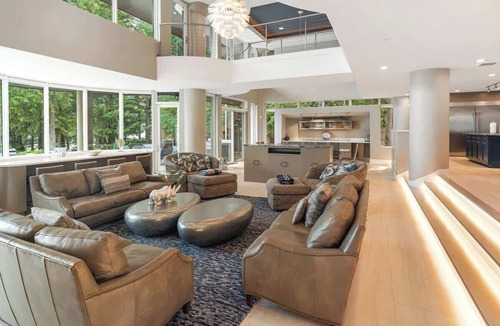 Sagle House | Sleeps 24! Luxe Waterfront Estate w Beach, Hot Tub