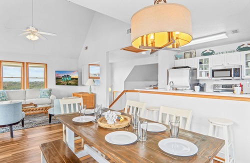 Kinnakeet Shores House | Soundside Dog Friendly w/Hot Tub, Smart TVs, Community Pool & Tennis/Pickleball
