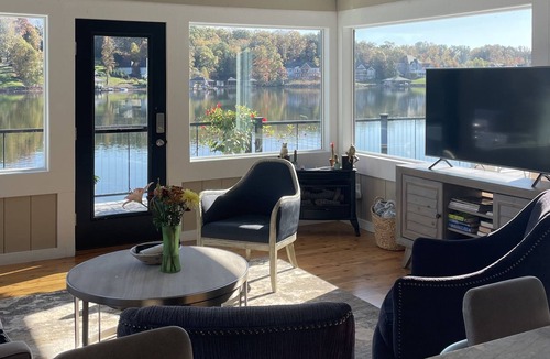 Gladehill Cottage | Unique over-the-water “dock home” on Smith Mountain Lake. It’s a must-see!