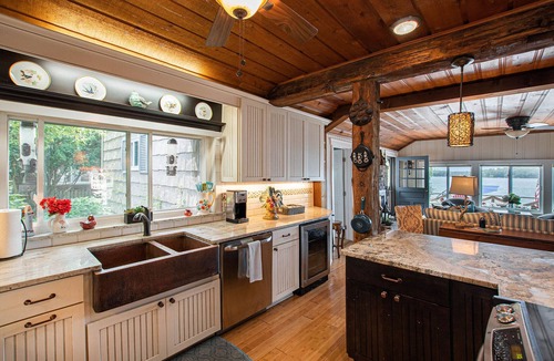 Ludington Cottage | Views abound from this lakefront charmer with in-ground pool