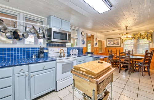 Sunset Cove House | Vintage lakefront mountain home with boat house, dock, firepit & fireplace
