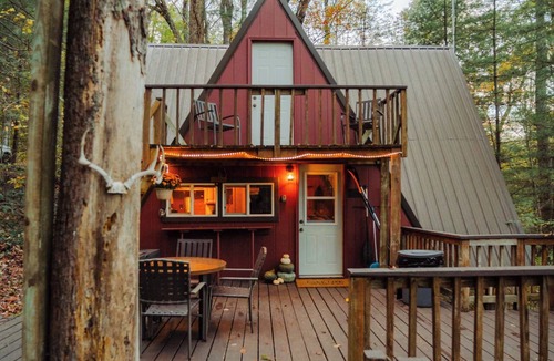 Rockbridge Cabin | Waterfront A- Frame With Dock, Canoe + Kayaks