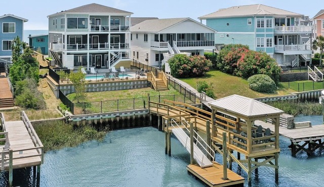 8-bedroom oceanview retreat with Pool, Hot tub, Dock with ICW views