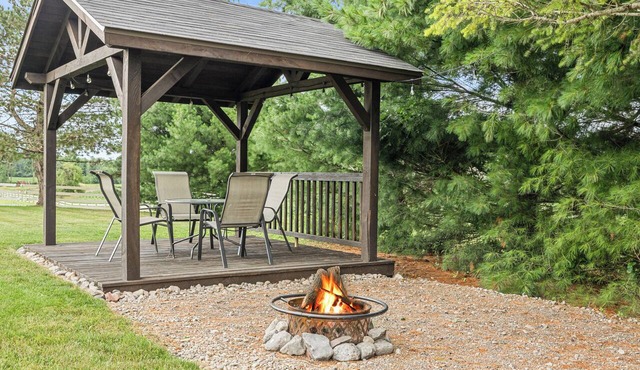 Backyard Fire Ring & Deck w/Grill · Games in Stanley