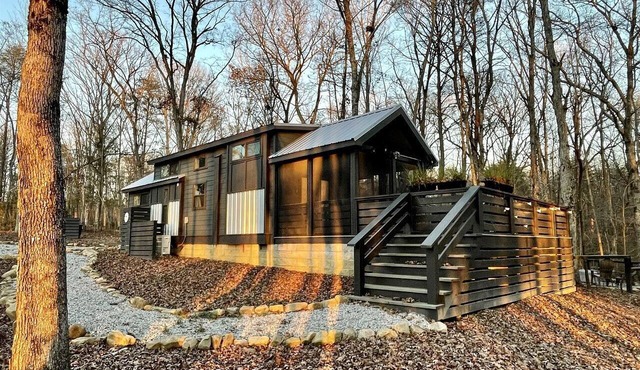 Chic Tiny Cabin with Jacuzzi, Screened Porch and Grill in Tennessee